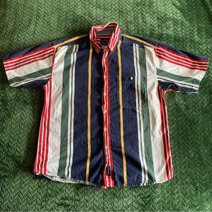 Catalina Striped Button Up Short Sleeve Shirt Mens Size Medium